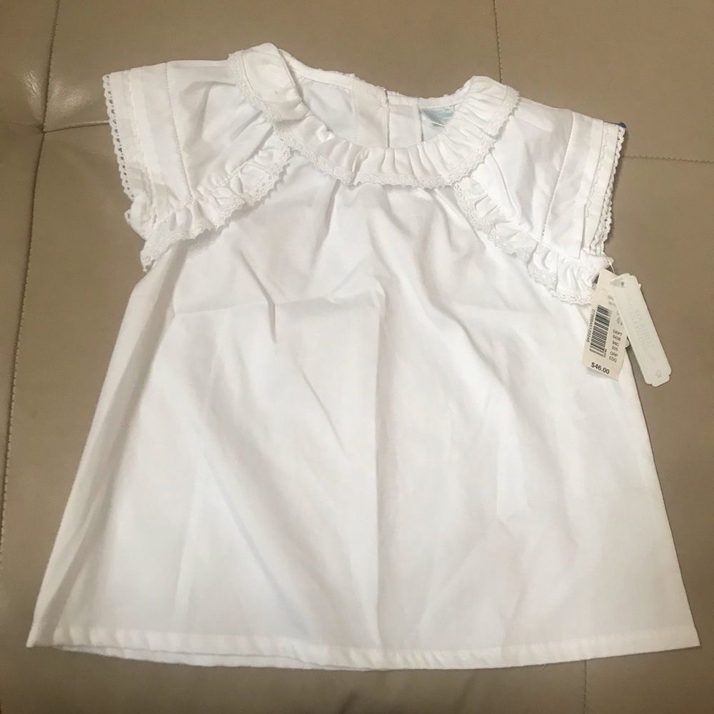 Edgehill Collection Toddler Girl’s White Top, Size 4T